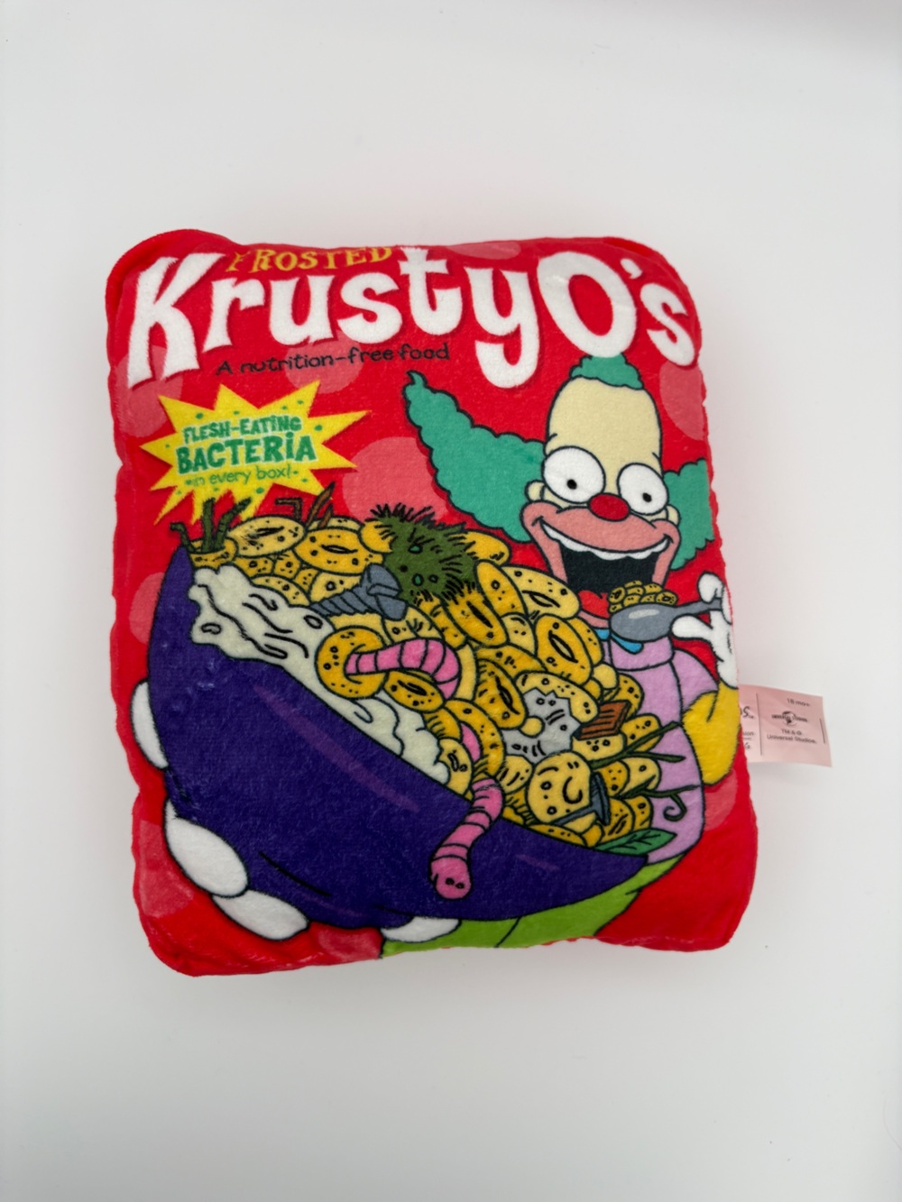 The Simpsons Frosted KrustyO's Cereal Plush Universal Studios Stuffed Pillow